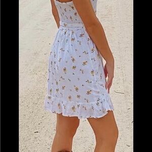 Hollister White Dress with Yellow Floral Pattern